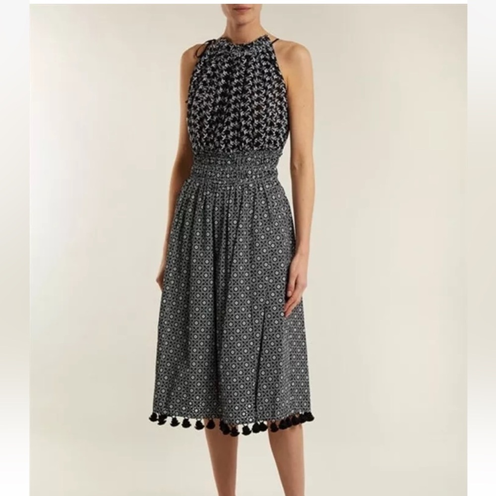 Altuzarra Vivienne Halter Embroidered Midi Dress NWOT Black/White EUR 38